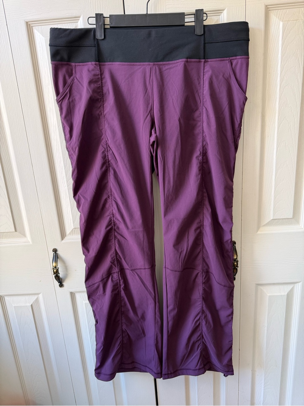 Lucy Get Going Pants Purple Black Colorblock Activewear Hiking Yoga Womens XL